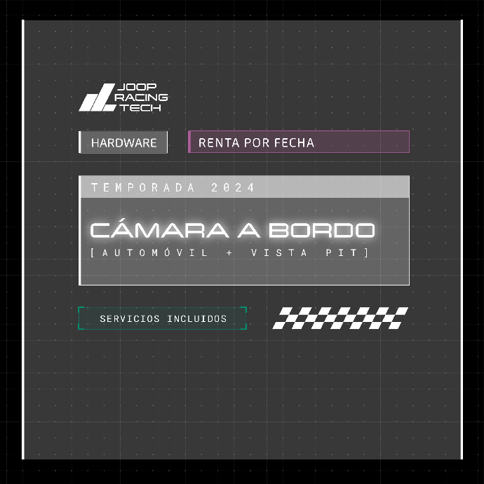 Campeonato Velocidad | Renta por Fecha | Kit OnBoard Cam + Monitor | Racing car | T2024