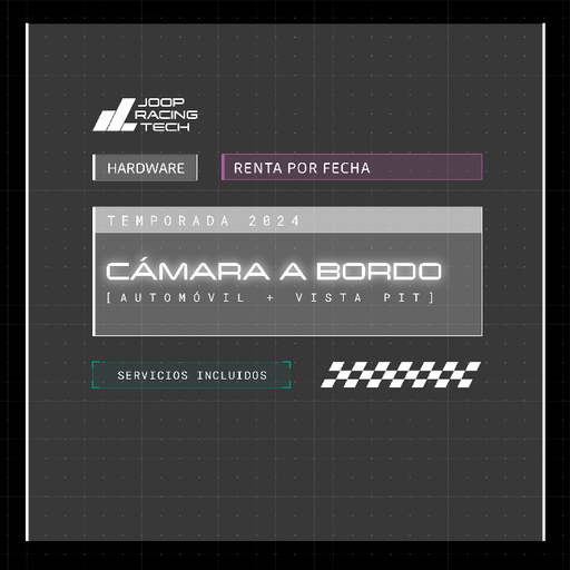 [Renta-Kit1M-Onboardcam+monitor-T2024-1F] Campeonato Velocidad | Renta por Fecha | Kit OnBoard Cam + Monitor | Racing car | T2024